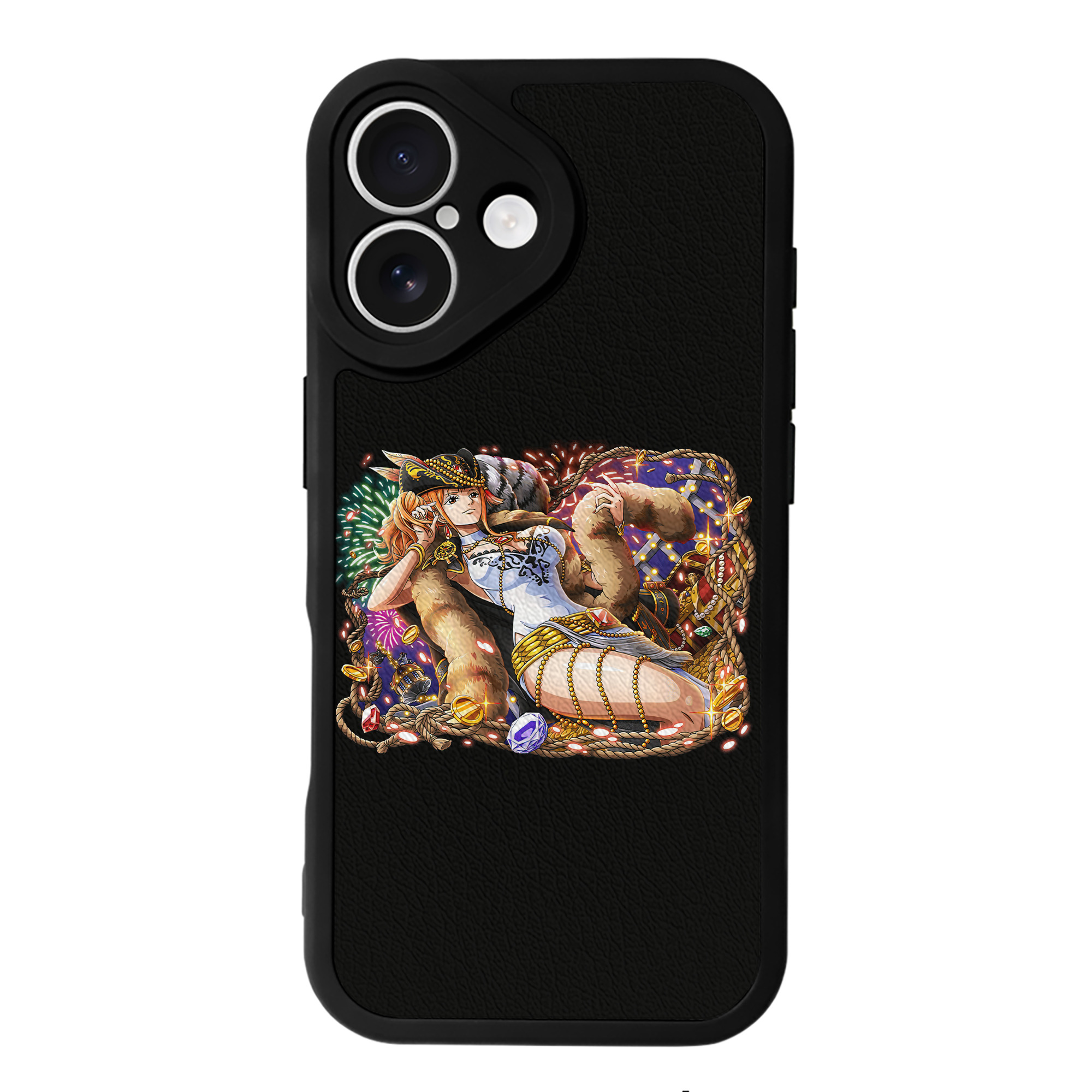（画像用） ワンピース ナミ ONE PIECE Nami 【iPhone 16シリーズ対応】シリコンスマホケース（レザー調） 材質：シリコン